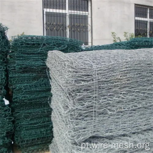 Cestas hexagonais de gabion malha de arame de ferro galvanizada